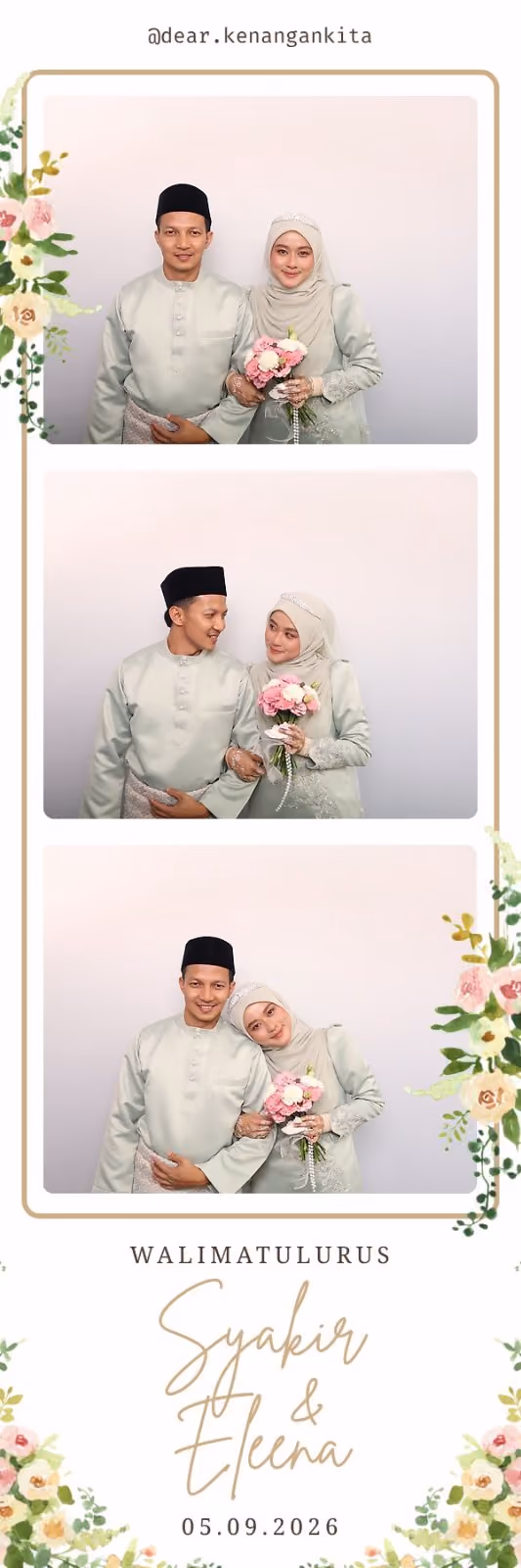 Design photostrip Pastel Blooms, Walimatulurus Syakir & Eleena