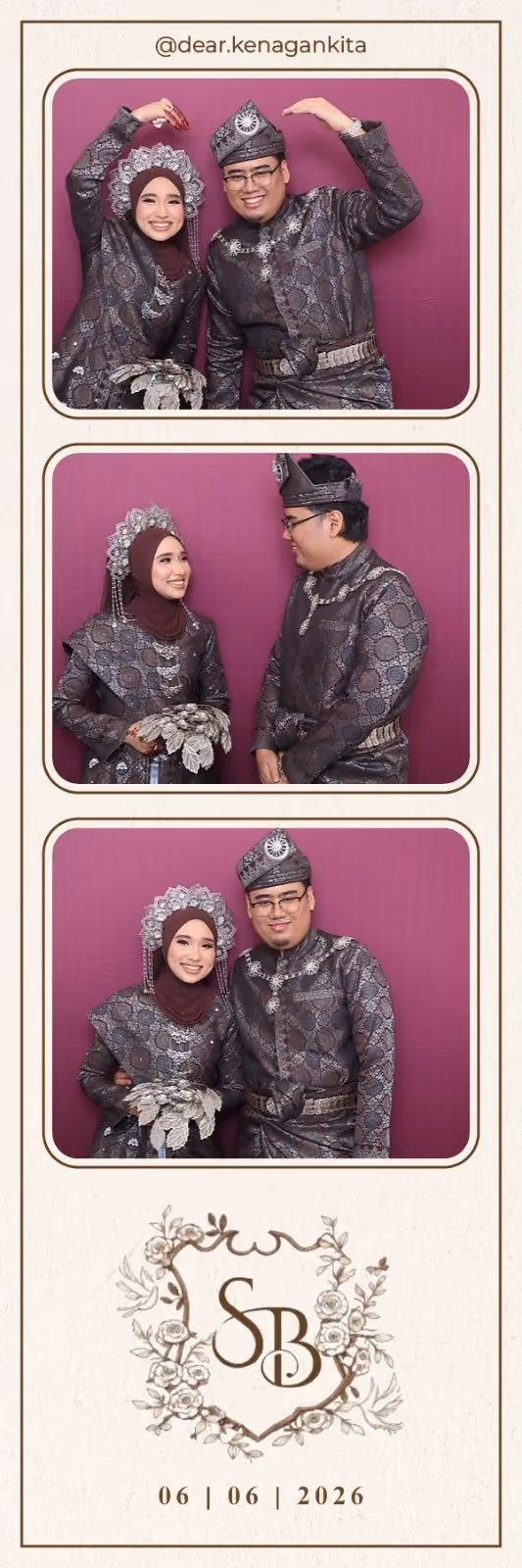 Design photostrip Monogram Mahkota Bunga Klasik, Safinah & Bashyar