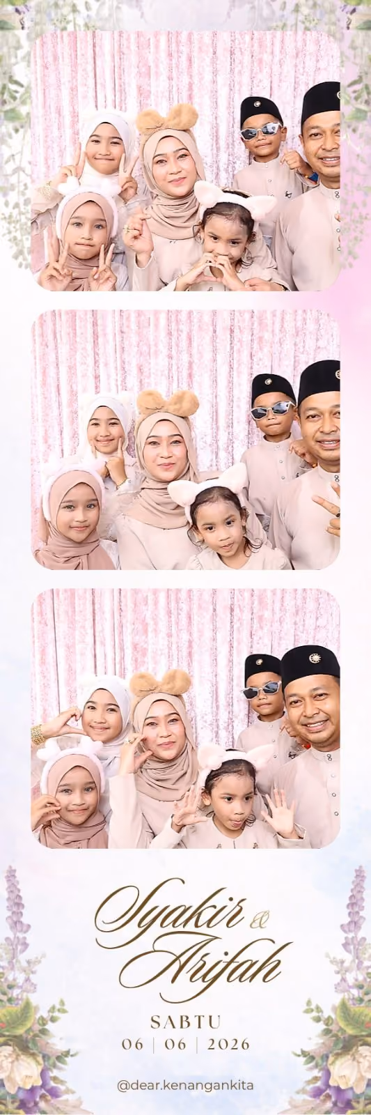 Design photostrip Flora, Syakir & Arifah