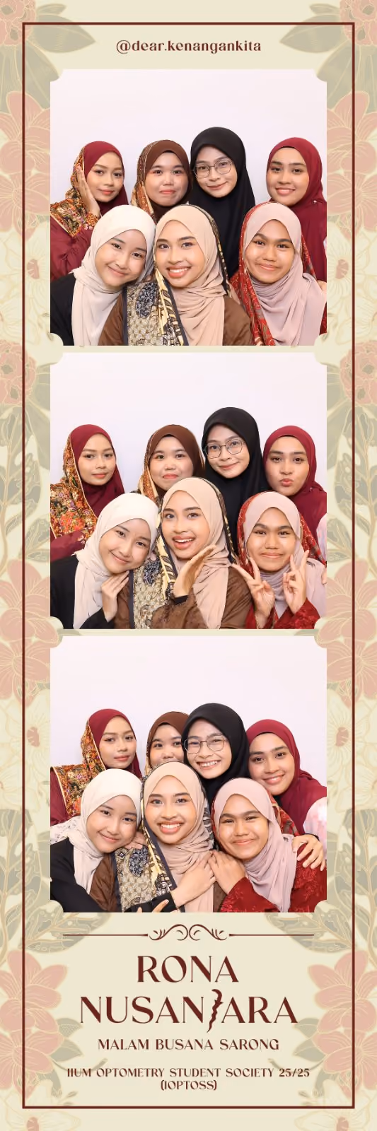 Design photostrip Flora, Rona Nusantara: Malam Busana Sarong