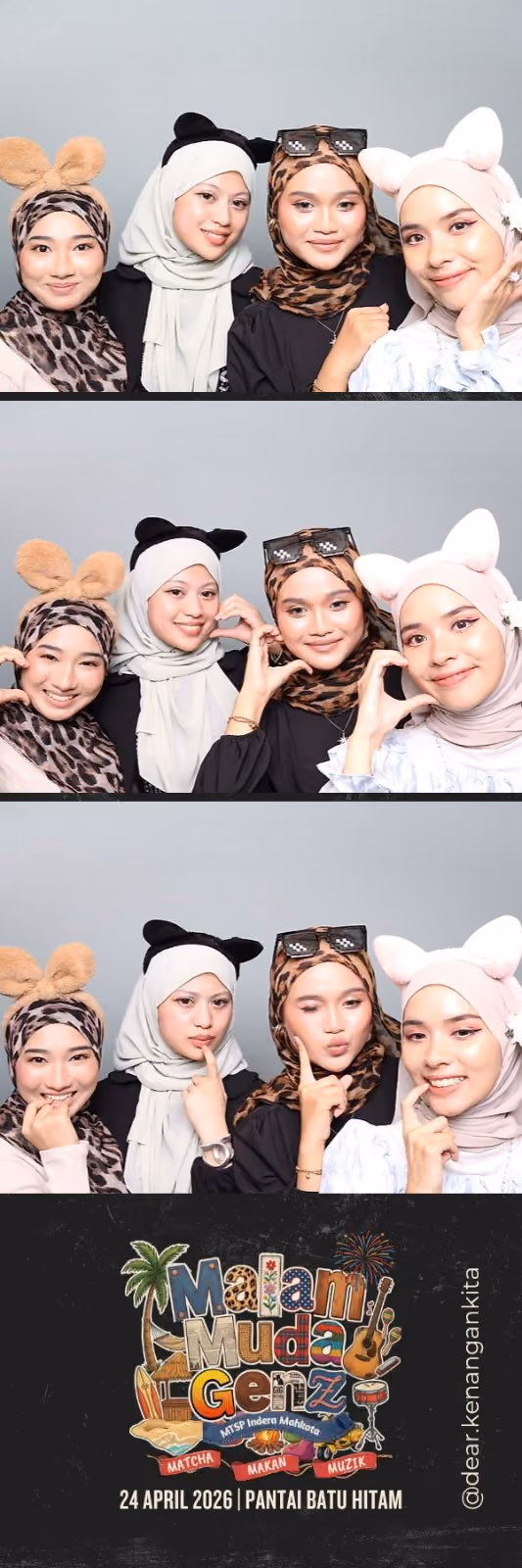 Design photostrip Papan Hitam Santai Pantai, Malam Muda Gen Z