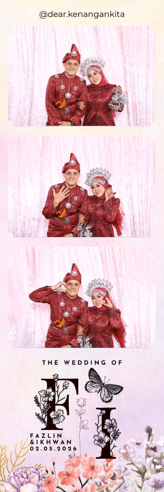 Design photostrip Flora dan fauna, Fazlin & Ikhwan