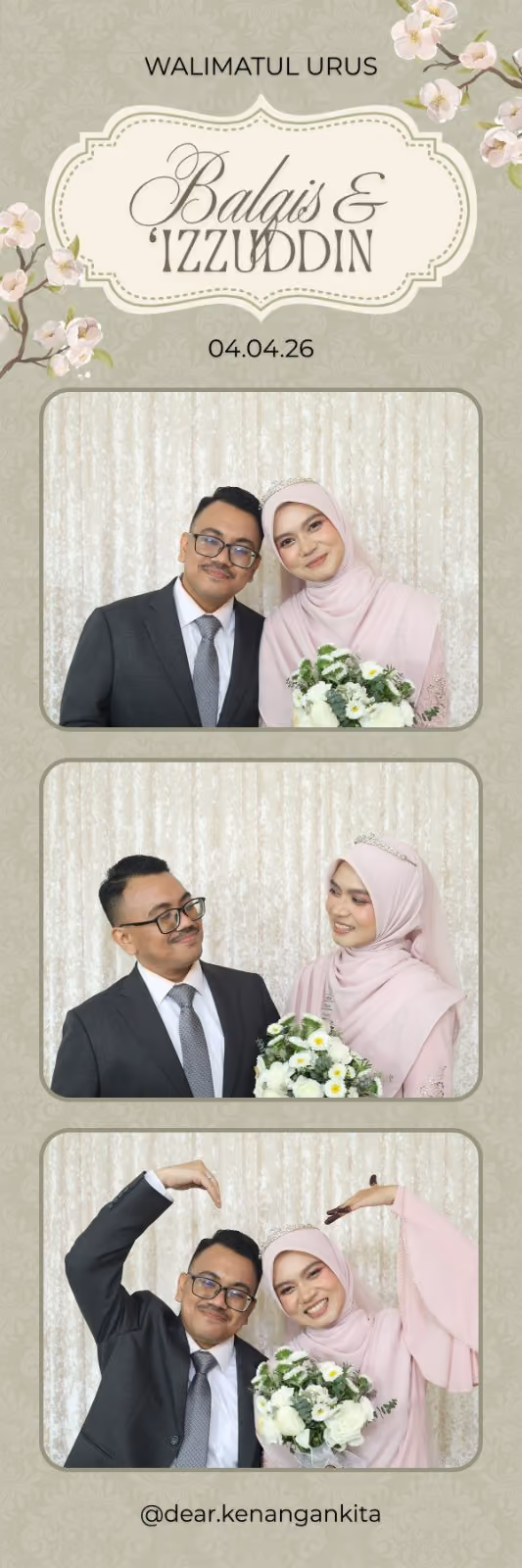 Design photostrip Flora, Balqis & Izzuddin