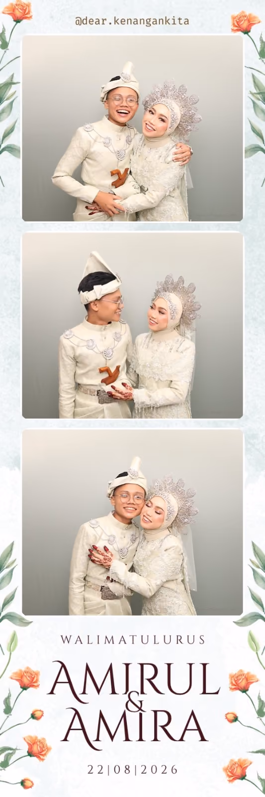 Design photostrip Ros Peach Anggun, Walimatulurus Amirul & Amira