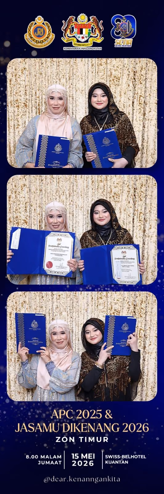 Design photostrip Kilauan Emas Biru Diraja, APC 2025 & Jasamu Dikenang 2026 Zon Timur
